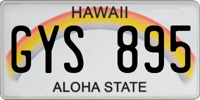 HI license plate GYS895