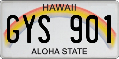 HI license plate GYS901