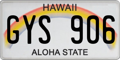 HI license plate GYS906