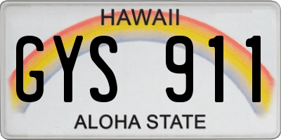 HI license plate GYS911