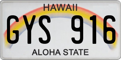 HI license plate GYS916