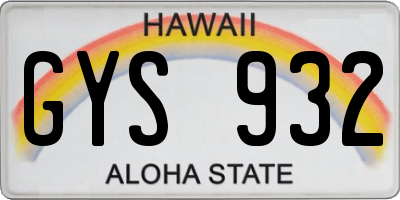 HI license plate GYS932