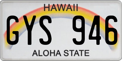 HI license plate GYS946