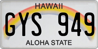 HI license plate GYS949