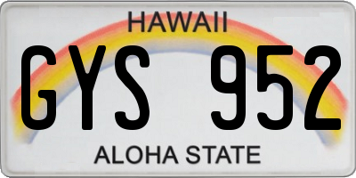 HI license plate GYS952