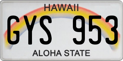 HI license plate GYS953