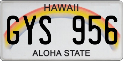 HI license plate GYS956