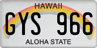 HI license plate GYS966