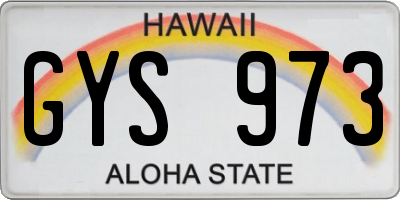 HI license plate GYS973