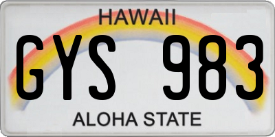 HI license plate GYS983