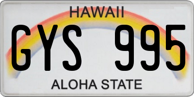 HI license plate GYS995