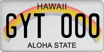 HI license plate GYT000