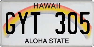 HI license plate GYT305