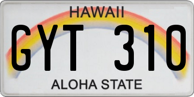 HI license plate GYT310