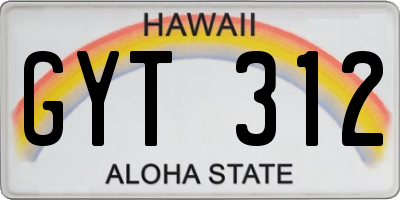 HI license plate GYT312