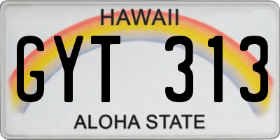 HI license plate GYT313