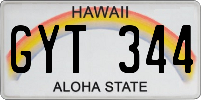 HI license plate GYT344