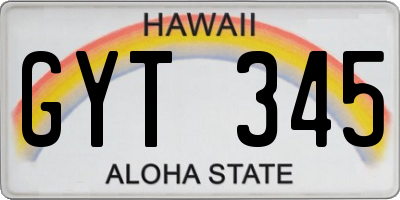 HI license plate GYT345