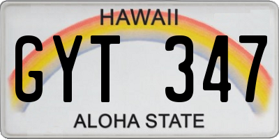 HI license plate GYT347