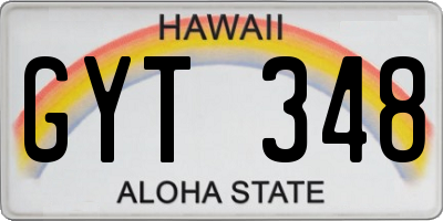 HI license plate GYT348