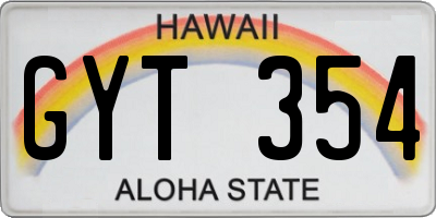 HI license plate GYT354