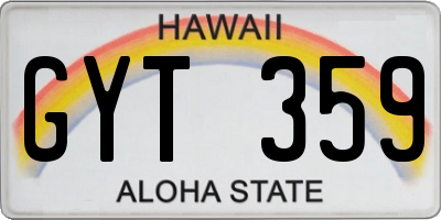 HI license plate GYT359