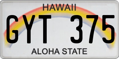 HI license plate GYT375
