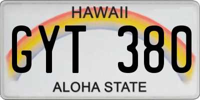 HI license plate GYT380