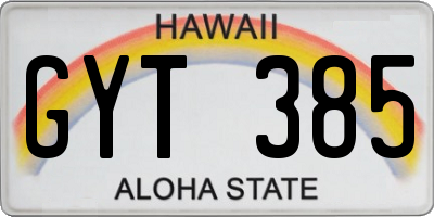 HI license plate GYT385