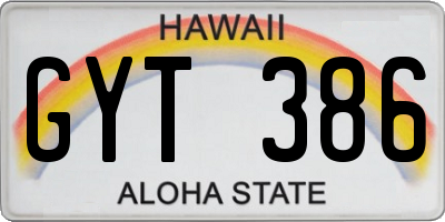 HI license plate GYT386