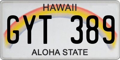 HI license plate GYT389