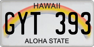 HI license plate GYT393