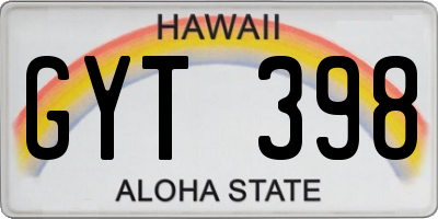 HI license plate GYT398