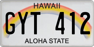 HI license plate GYT412