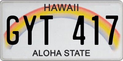 HI license plate GYT417