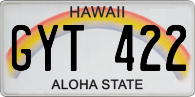 HI license plate GYT422