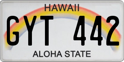 HI license plate GYT442