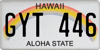 HI license plate GYT446