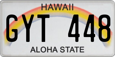 HI license plate GYT448