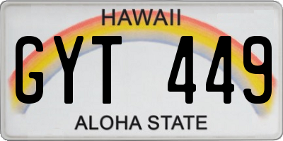 HI license plate GYT449