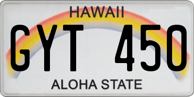 HI license plate GYT450