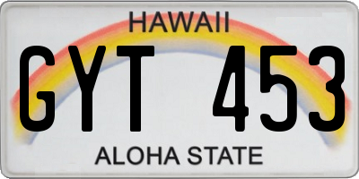 HI license plate GYT453