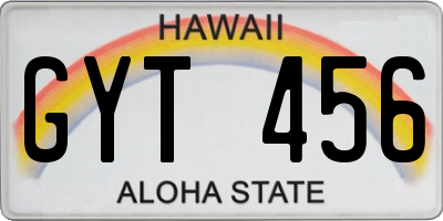 HI license plate GYT456