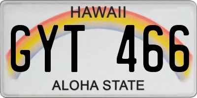 HI license plate GYT466