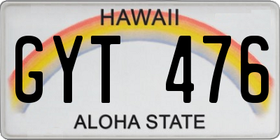 HI license plate GYT476