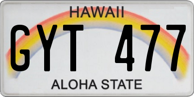 HI license plate GYT477