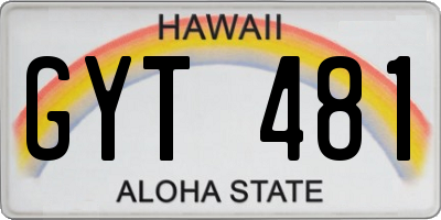 HI license plate GYT481