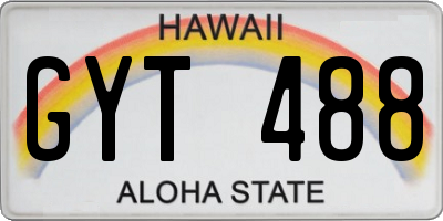 HI license plate GYT488