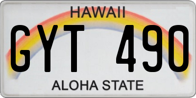 HI license plate GYT490