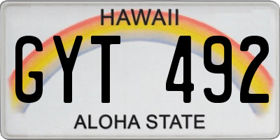 HI license plate GYT492